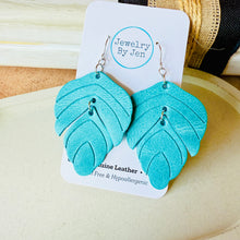Load image into Gallery viewer, Split Leaf Earrings: Turquoise