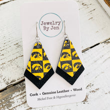 Load image into Gallery viewer, Iowa Hawkeyes Checkerboard Double Stacked Earrings
