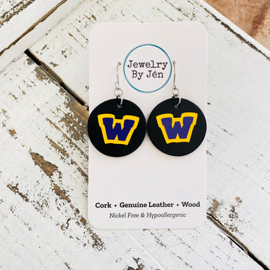 Waukee Earrings (Small): Black Circle