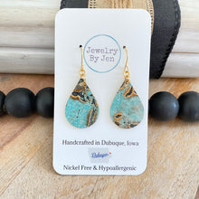 Load image into Gallery viewer, Small Teardrop Earrings: Turquoise Wildwood