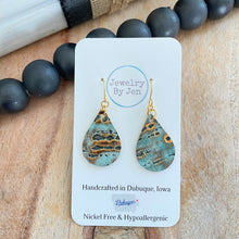 Load image into Gallery viewer, Small Teardrop Earrings: Turquoise Wildwood