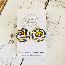 Load image into Gallery viewer, Iowa Hawkeyes Collage Small Circle Earrings