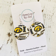 Load image into Gallery viewer, Iowa Hawkeyes Collage Small Circle Earrings