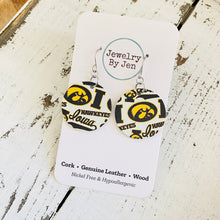Load image into Gallery viewer, Iowa Hawkeyes Collage Small Circle Earrings
