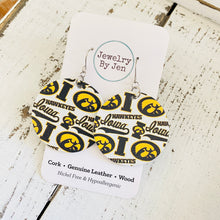 Load image into Gallery viewer, Iowa Hawkeyes Collage Circle Earrings