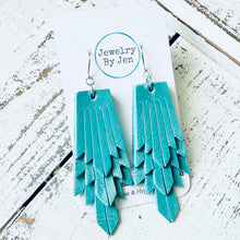 Load image into Gallery viewer, Boho Fringe Earrings: Dusty Turquoise