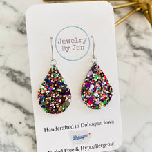 Load image into Gallery viewer, Small Teardrop: Jewel Tone Glitter