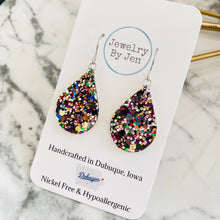Load image into Gallery viewer, Small Teardrop: Jewel Tone Glitter