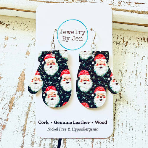 Mitten Earrings: Santa