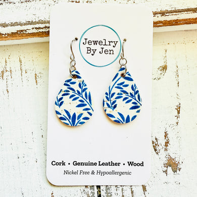 Small Teardrop Earrings: Cornflower Skies