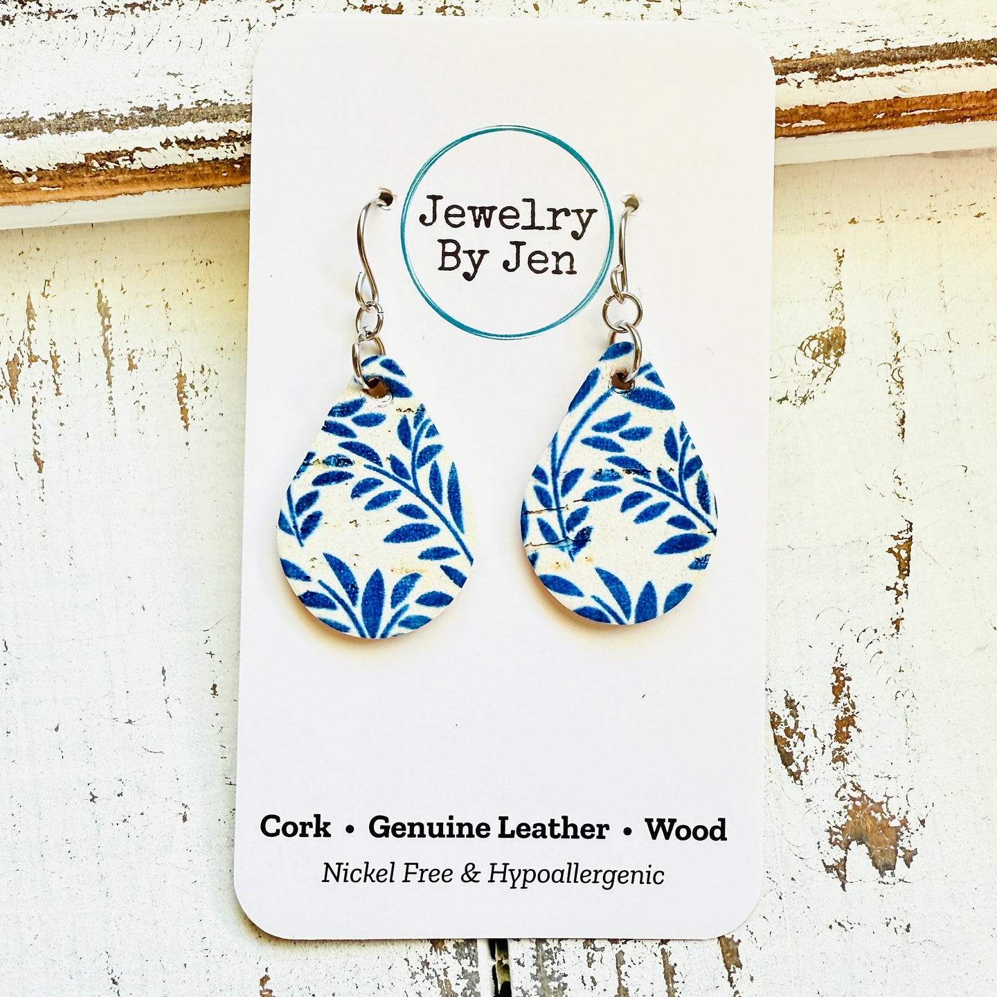 Small Teardrop Earrings: Cornflower Skies
