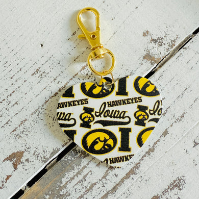 Iowa Hawkeyes Collage Heart Keychain