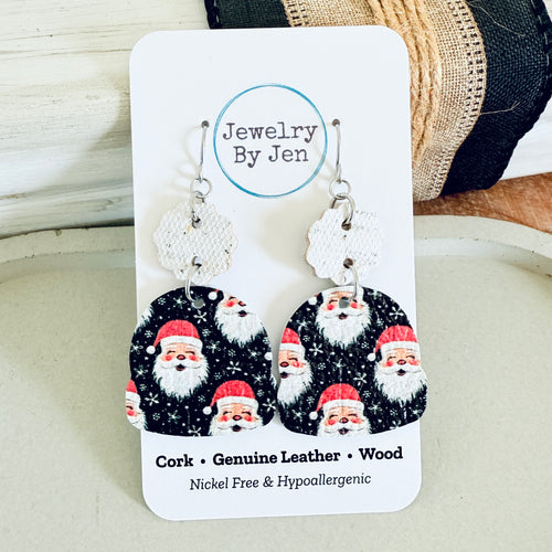 Winter Hat Earrings: Santa