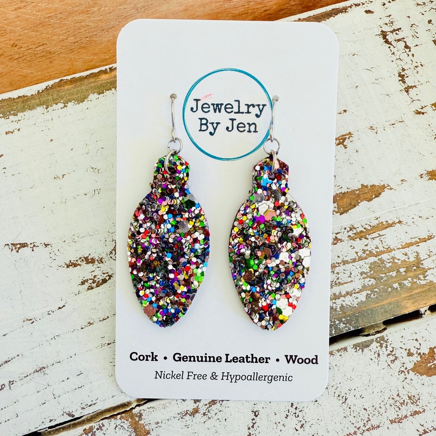 Holiday Light Bulb Earrings: Jewel Tone Glitter