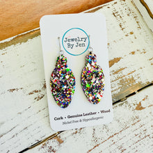 Load image into Gallery viewer, Holiday Light Bulb Earrings: Jewel Tone Glitter