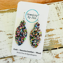 Load image into Gallery viewer, Holiday Light Bulb Earrings: Jewel Tone Glitter