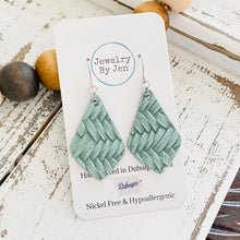 Load image into Gallery viewer, Elegant Teardrop Earrings (Small): Seafoam Braided