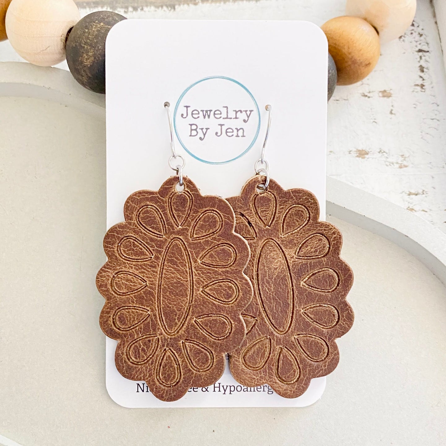 Concho Earrings (Oblong): Vintage Cowboy