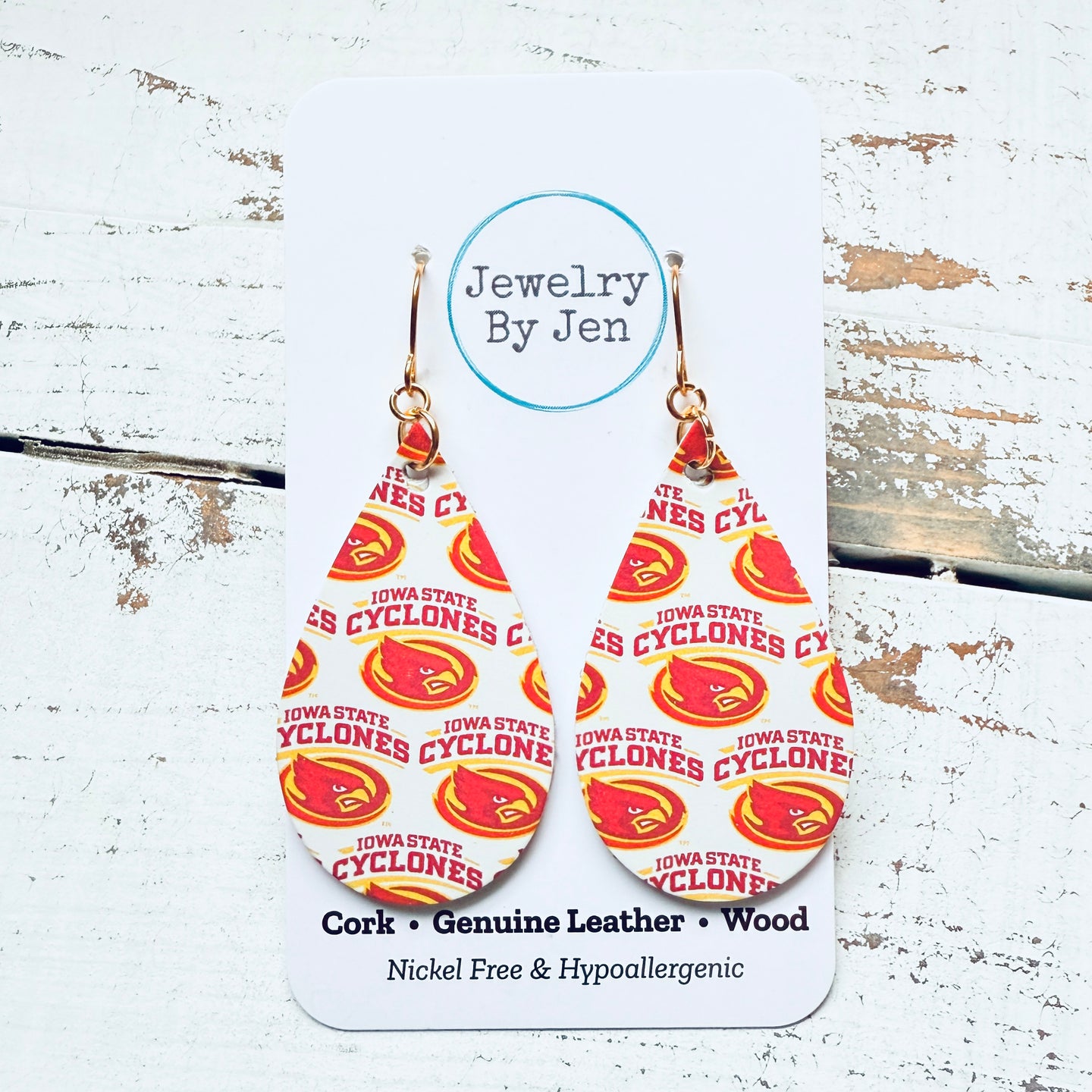 Iowa State University Medium Teardrop Earrings