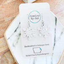 Load image into Gallery viewer, Snowflake (Small): White Glitter