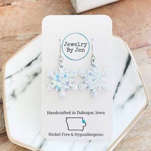 Snowflake (Small): Metallic Pastel Glitter
