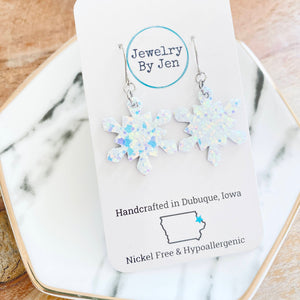 Snowflake (Small): Metallic Pastel Glitter