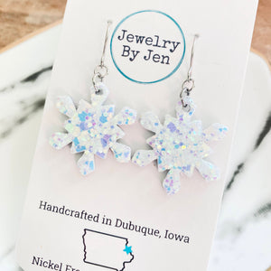 Snowflake (Small): Metallic Pastel Glitter