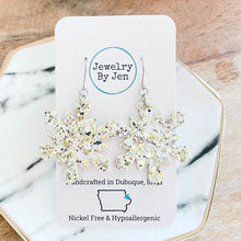Load image into Gallery viewer, Snowflake: Gold &amp; White Glitter