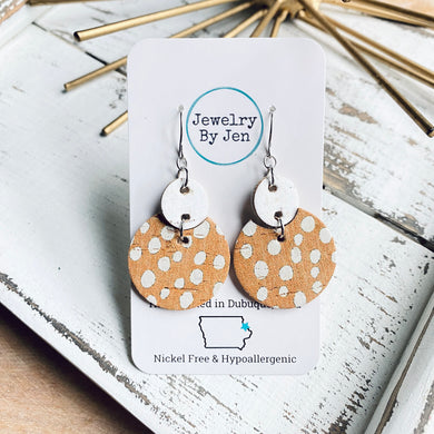 Luna Earrings (Medium Size): Mustard Spots