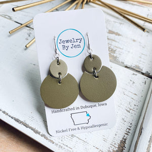 Luna Earrings (Medium Size): Olive