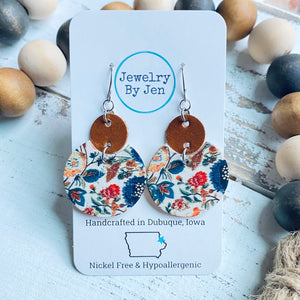 Luna Earrings (Medium Size): Fall Garden