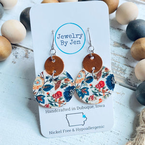 Luna Earrings (Medium Size): Fall Garden