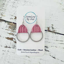 Load image into Gallery viewer, Twisted Hoop Earrings: Pink Palm