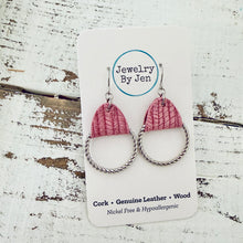 Load image into Gallery viewer, Twisted Hoop Earrings: Pink Palm