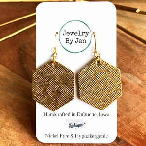 Hexagon: Gold Saffiano