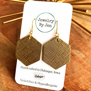 Hexagon: Gold Saffiano