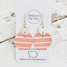 Load image into Gallery viewer, Luna Earrings (Medium Size): Light Terra Cotta Stripes