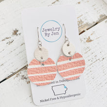 Load image into Gallery viewer, Luna Earrings (Medium Size): Light Terra Cotta Stripes