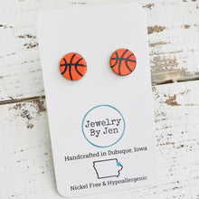 Load image into Gallery viewer, Stud Earrings: Basketball