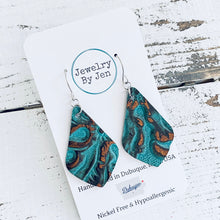 Load image into Gallery viewer, Elegant Teardrop Earrings (Small): Turquoise Copper Heirloom