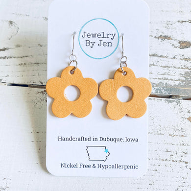 Petite Flower Earrings: Mustard