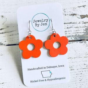 Petite Flower Earrings: Orange