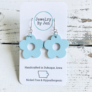 Petite Flower Earrings: Sky Blue