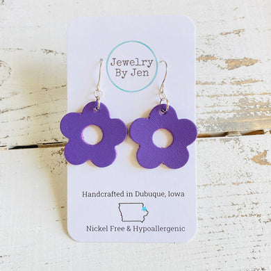 Petite Flower Earrings: Purple