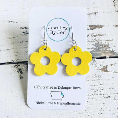 Petite Flower Earrings: Yellow