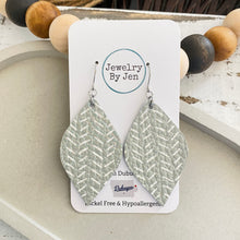 Load image into Gallery viewer, Diva Earrings: Sage Green Chevron