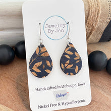 Load image into Gallery viewer, Small Teardrop Earrings: Navy Willow