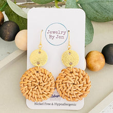 Load image into Gallery viewer, Rattan w/Gold Earrings