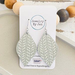 Diva Earrings: Sage Green Chevron