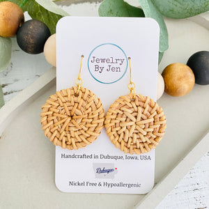 Rattan Round Earrings